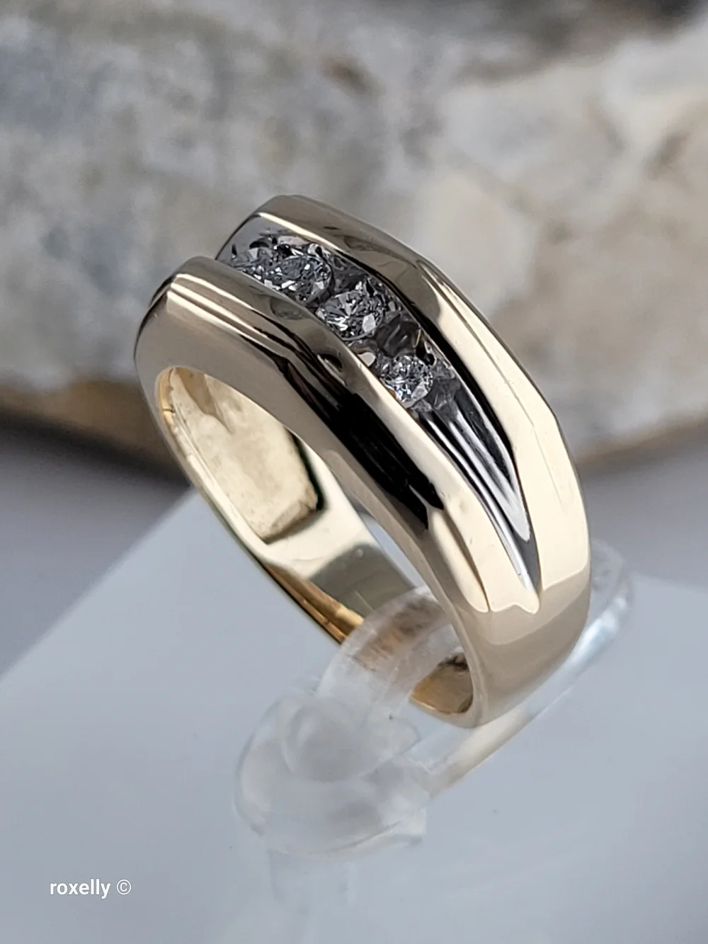 14K Yellow Gold Genuine Diamonds Band Ring Size 6.75, Solid Gold! 👌🎁